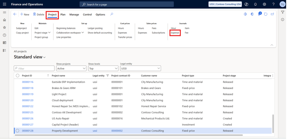 Work Breakdown Structure (WBS); WBS Templates; WBS Scheduling and Cost Estimate Views; Project Forecasts and Budgets; Time and Expense Entries