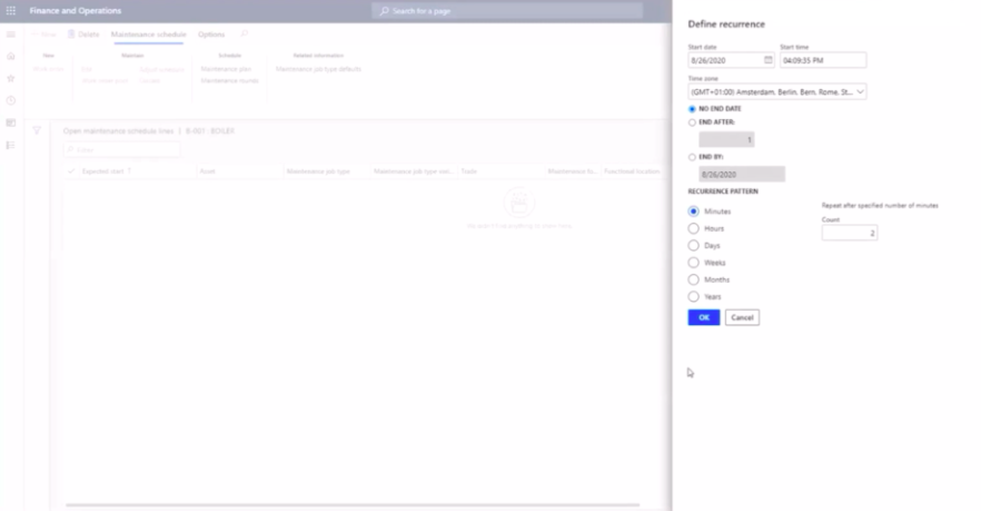 D365 asset management setup for condition based maintenance and automated work orders